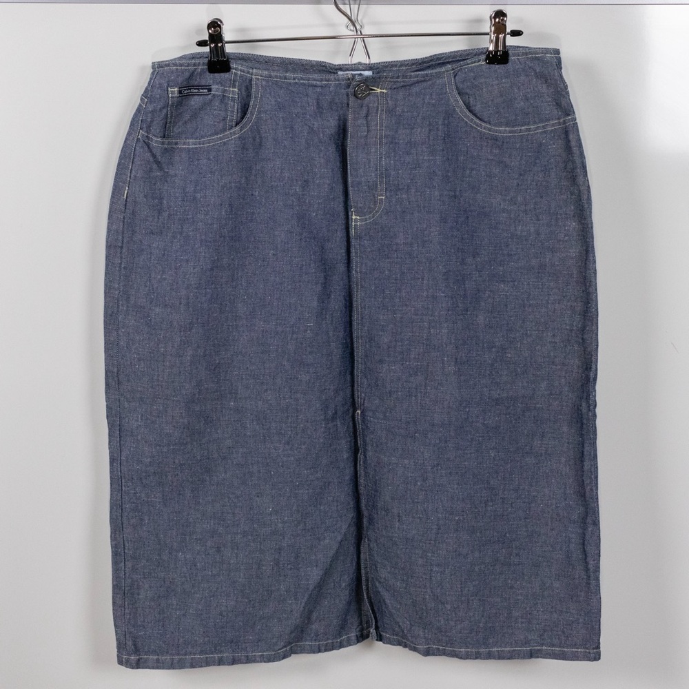 Calvin Klein Jeans Linen Blend Pencil Skirt
